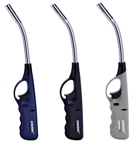 3stk. Stabfeuerzeug Sturmfeuerzeug Gas Feuerzeug flexibel biegsamGoldfisch 29,5 cm lang + 1x Konsumany® Feuerzeug