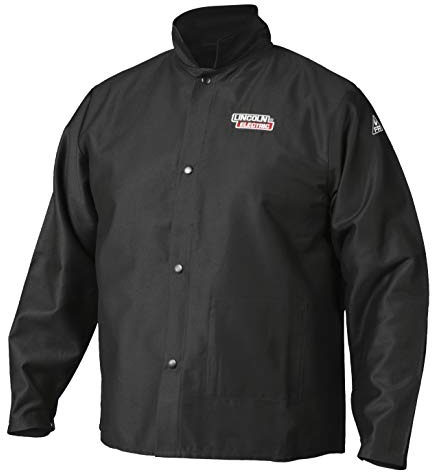 Lincoln Electric Premium Flame Resistant (FR) Cotton Welding Jacket | Comfortable | Black | Medium | K2985-M