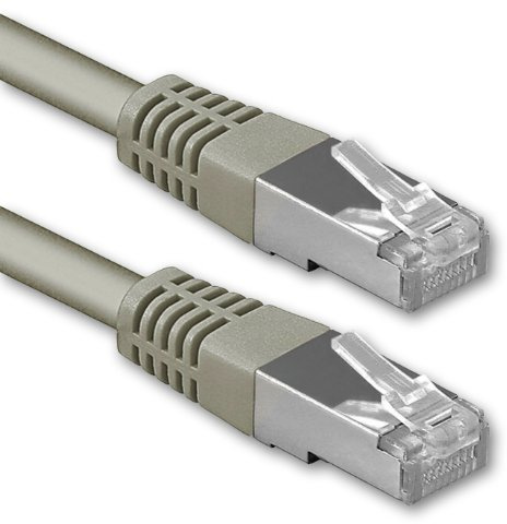 1aTTack.de® 10m - Gris - 1 Pieza - CAT6 Cat 6 Ethernet LAN Cable de Red 1000 Mbit/s CAT6 Doble blindado PIMF 250MHz Libre de halógenos Compatible con CAT5e CAT6a CAT7 CAT8