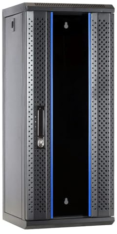 DSIT 15 HE – 10 tums serverskåp – med glasdörr – (B x D x H) 312 x 310 x 752 mm – svart – för hem och kontor