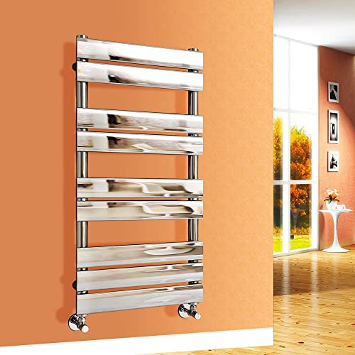 NRG Modern Bathroom 1000x450mm Flat Panel Heated Towel Rail Radiator Chrome | Steel, Designer Radiator, Bathroom Radiator Towel Rail, Rectangular Wall Mounted, Larger Water Capacity