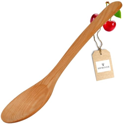 HOFMEISTER® ESS-Löffel aus Holz, 23 cm, hochwertiger Holz-Löffel und hygienisch aus geöltem Kirschholz, langlebiger Holzlöffel für Desserts & Müsli