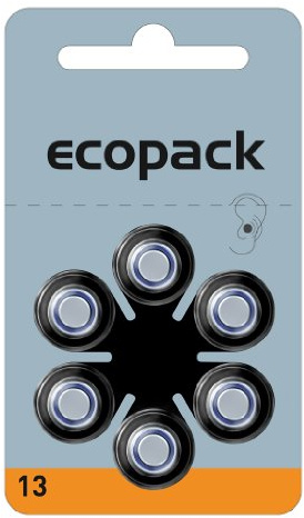 6 Varta ecopack 13 im Blister Hörgeräte Hörgerätebatterien batterien PR48 1.4V