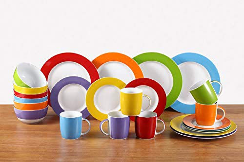 24 Piece Colour Band Dinner Set