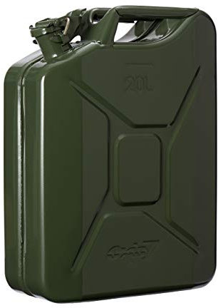 1x Oxid7® Tanica per carburante in metallo 20 Litri | Benzina, diesel & bioetanolo | Tanica di carburante da 20 litri | Con omologazione ONU ecertificazione TÜV Rheinland [Verde Oliva]