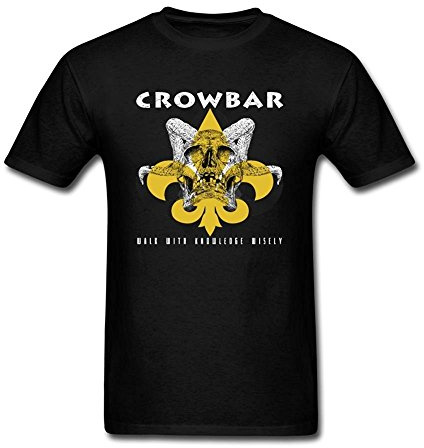 TAILAD Men's Crowbar American Band Short Sleeve Cotton T Shirt Black