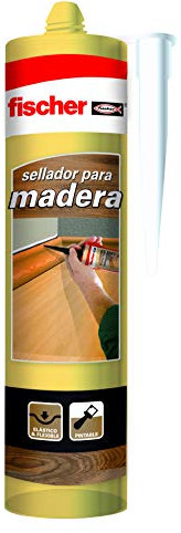 FISCHER, Fugenmasse für Kiefernholz, Holzkleber, lackierbar und lackierbar, elastisch und flexibel ohne Silikone und Lösungsmittel, geeignet für Holzbearbeitung, 300 ml
