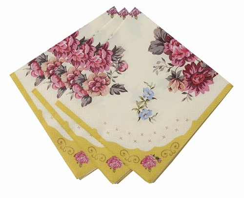 Talking Tables Paper Floral Afternoon Tea Party Napkins Truly Scrumptious Elegant Party Decorations Wedding Hen Party Birthday Celebration Cocktail Size Pack of 20