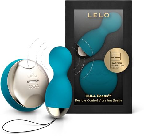 LELO Hula Beads, Twisting, Turning and Vibrating Pleasure Beads (Kegel Balls for Women) Vibrator Egg Ben Wa Balls Bullet Vibration Egg Wireless Remote Control Vibrator, Ocean Blue