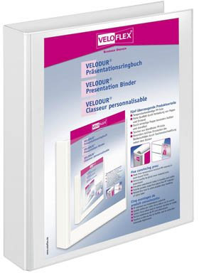 VELODUR® Prasentations-Ringbucher VELOFLEX DIN A4 mit 2 Rund-Ringen fur 250 Blatt 3,3 cm breit 25 mm mit Drahtniederhalter