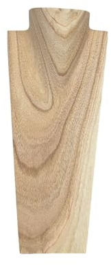 Coco Papaya Buste - Présentoir à colliers en bois massif brut 35cm