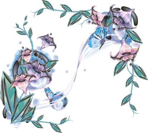 Indigos 4051719960211 Sticker Mural MD417 Belles orchidées 80 x 71 cm, Multicolore
