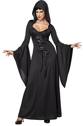 California Costumes Hooded Black Lace Up Robe Costume Medium