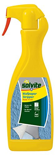Solvite Ready to Use Wallpaper Stripper, High Efficiency, Fast Removal, No Damage to Plaster, For Washables, Vinyls, Painted Wallpapers and Woodchip, 1L