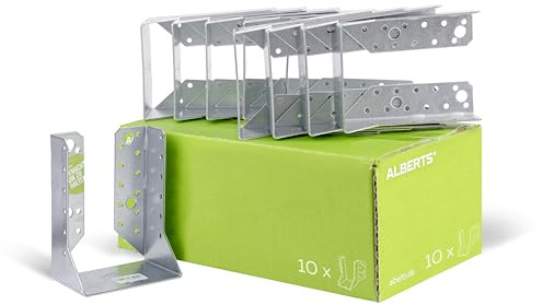 Alberts 848286 Balkenschuh | Typ B | sendzimirverzinkt | 100 x 140 mm | 10er Set, Stahl
