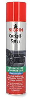 NIGRIN Cockpit-Spray Meeresbrise, 400 ml, reinigt die Kunststoff-Oberflächen im Auto, farbauffrischend, antistatisch, 1 Stück (1er Pack)