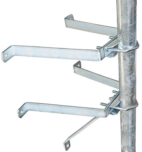 Premium X Mauerhalter 30cm Stahl verzinkt SAT Wandabstandshalter Wandbefestigung Stangenbefestigung Masthalter Wand für Mast bis Ø 60mm Halterung Satellitenschüssel Antenne