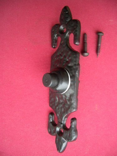 Black Fleur de LYS Door Bell Push Wrought Iron Antique Finish 120mm