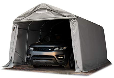 Garagenzelt Carport 3,3 x 4,8 m in grau Unterstand Lagerzelt PVC 800 N Plane und Stabiler Stahlrohrkonstruktion