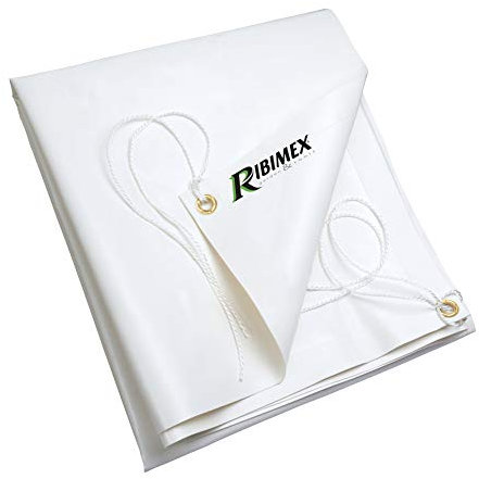 Ribimex Telone Impermeabile in PVC 650 g/m², 5x8 m, Resistente agli Agenti Atmosferici, Occhielli in Ottone Diametro 28 mm e Cordone, Ideale per Protezione Esterna di Lunga Durata - PRB65005X08