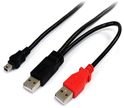StarTech.com 1,8m USB Y-Kabel für externe Festplatten, USB A auf Mini-B Anschlusskabel