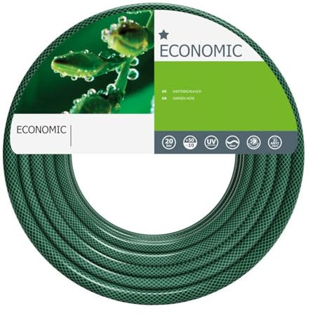 CELLFAST Gartenschlauch 3 Lagiger Wasserschlauch Aus Polyesterkreuzgewebe Für Garten Flexibler Bewässerungsschlauch UV Beständig Anti Algen 20 Bar 3 4 Zoll 50 Meter Economic, Grün