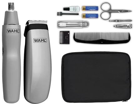 WAHL 9962-1816 Reise-Set / Batteriebetriebener Bartschneider und Nasen/Ohrhaartrimmer