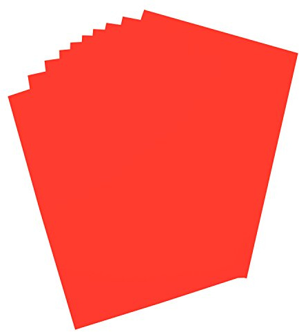 folia 65926 - Plakatkarton, ca. 48 x 68 cm, 10 Bögen, 380 g/qm, einseitig leuchthellrot gefärbt - ideal zum Basteln oder Erstellen von Plakaten und Anzeigen
