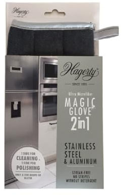Hagerty A102228 Gant de nettoyage en microfibre pour acier inoxydable et aluminium Gris