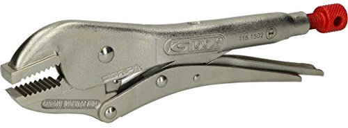 KS Tools 115.1502 Alicates de presión, mordazas rectas, 45,5 mm, L=225 mm