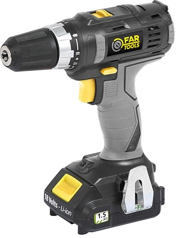Fartools XF-DRILL XF-DRILL Perceuse/Visseuse sans fil 18V 2 batteries 1,5&3,0Ah Li-ion, 33Nm max, mandrin 10mm, chargeur rapide&mallette