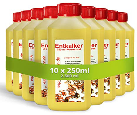 2,5 L (10 x 250 ml) Universal Entkalker für Kaffeevollautomat & Haushaltsgeräte I Flüssigentkalker Konzentrat I Für alle Marken & Geräte I Bad, Kaffeemaschine, Bügeleisen, Vollautomaten, Wasserkocher