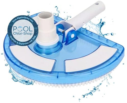 Duraol Aspirateur de sol de piscine demi-lune I 24 cm I Brosse de piscine de haute qualité pour tuyaux de 32 et 38 mm I Aspirateur de sol avec brosses I Maniable pour nettoyage optimal