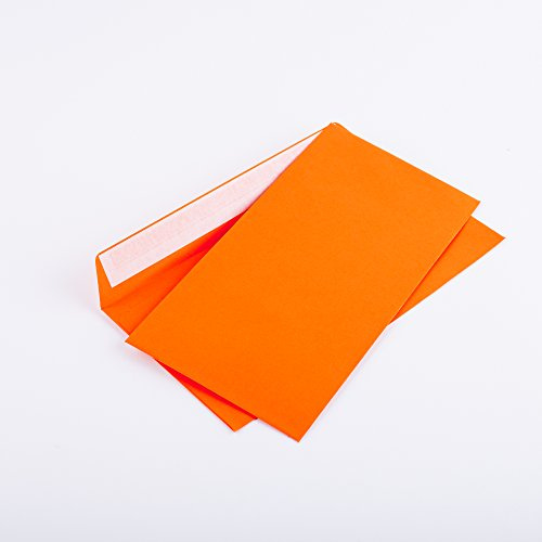 Briefumschläge DINl lang C6/5 114x229 mm orange 120 g/m² ohne Fenster haftklebend (205A)(100)