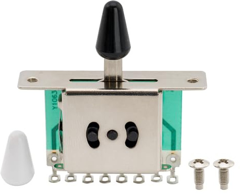Musiclily Basic Metric 5 Way Guitar Pickup Selector Switch White Tips