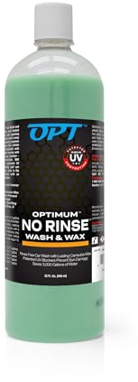 Optimum No Rinse Wash and Wax – Rinseless Car Wash Formulated with Carnauba Wax with UV Protection - For Cars, RVs, Trucks, Motorcycles and more (32 Oz)