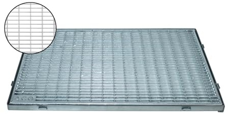 ACO Schuhabstreifer Gitterrost mit Zarge MW 30/10 Eingangsrost Normrost Abstreifer Rost, Größe:80 x 40 cm
