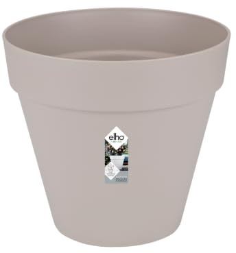 elho loft urban rund Rollen 60cm Blumentopf - Warmes Grau | Ø 58 x H 54 cm | Für den Außenbereich geeignet | 100 % recycelter Kunststoff