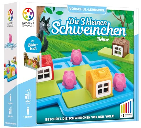 Smart Games SG 023 DE Die DREI kleinen Schweinchen Deluxe, Bunt