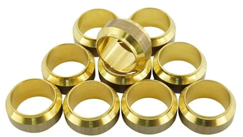 Fittingstore - 10 Stück Klemmringe für Messing-Verschraubungen Klemmringverschraubung (Rohr Ø außen: 12 mm)