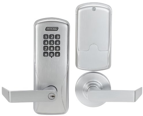SCHLAGE Schlage CO Series Class 100 Offline Electronic Lock, Cylindrical Chassis, Classroom/Storeroom Function, Keypad, Rhodes Lever, Satin Chrome Finish (CO-100 CY70 KP RHO 626)