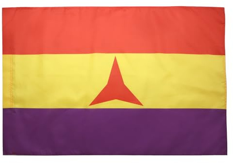 AZ FLAG Flagge Zweite Spanische Republik Internationale Brigaden 150x90 cm | Für innen und außen Republik Spanien dekorative Flagge doppelte Nähte und verstärkte Kanten mit Masttunnel 100D Polyester