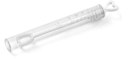 Seifenblasen Hochzeit Herzstäbchen weiß 48 Stück - Gastgeschenke Hochzeit Give Aways - Wedding Bubbles Herz-Röhrchen Soap Bubbles Heart Tubes - Hochzeitsseifenblasen Weddingbubbles Herzröhrchen