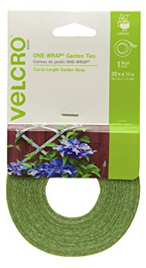 VELCRO Brand 90594 ONE-WRAP Garden Ties | Plant Supports for Effective Growing Strong Gardening Grips are Reusable and Adjustable | Cut-to-Length, 30ft x 1/2in Roll, Green
