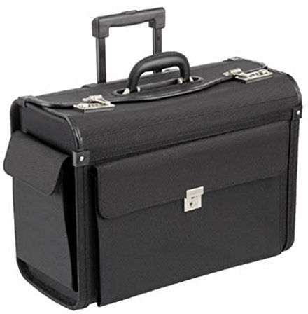 Dermata Koffer mit Rollen - Groß: 51 x 44 x 28 cm, Schwarz, Weich, 4 Rollen, Tragegriff & Teleskopgriff, Großes Fassungsvermögen