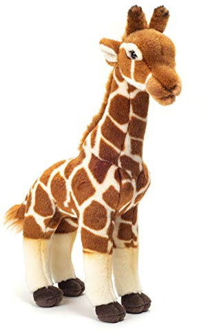 Teddy Hermann 90587 Giraffe stehend 38 cm, Kuscheltier | Naturgetreu gestaltet, liebevoll ausgearbeitete Details, ab 18 Monaten, waschbar, Füllung mit recyceltem Polyester