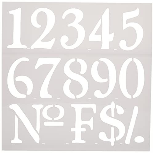 RAYHER HOBBY 38907000 Schablone Nummern, 30,5 x 30,5 cm, Polyester, SB-Btl 1 Stück