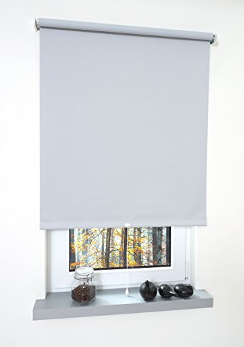 Liedeco® Rollo, Spring-, Schnapprollo / 62 x 180 cm (Breite x Höhe), hellgrau/Verdunkelnd, Abdunkelnd, Blickdicht/viele Farben, Größen und Typen/Breiten 60-200 cm/Variable Montage möglich