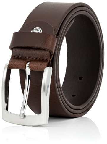 Lindenmann cintura uomo cintura in pelle di bufalo, 40 mm di larghezza e 3,5 mm - 4 mm di spessore, accorciabile, cintura, cintura in pelle, cintura jeans, XL, marrone, Größe/Size: