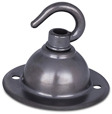 Kompakter Baldachin für Lampe, Deckenbaldachin aus Messing mit Haken, Bronze Antik - inkl. Montagematerial und Zugentlastung